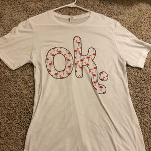 White OK shirt
